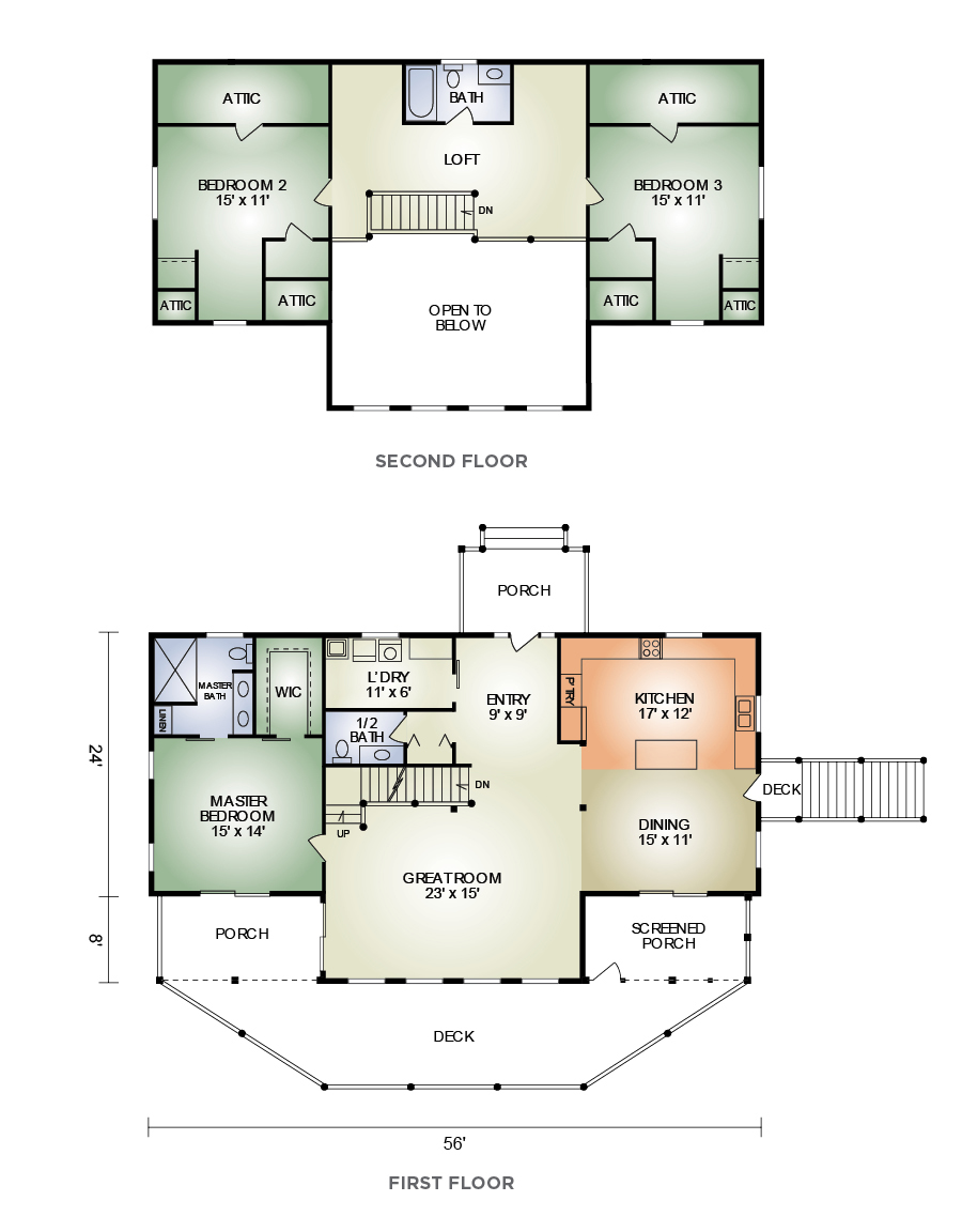 Smoky Mountain Log Home Floor Plans