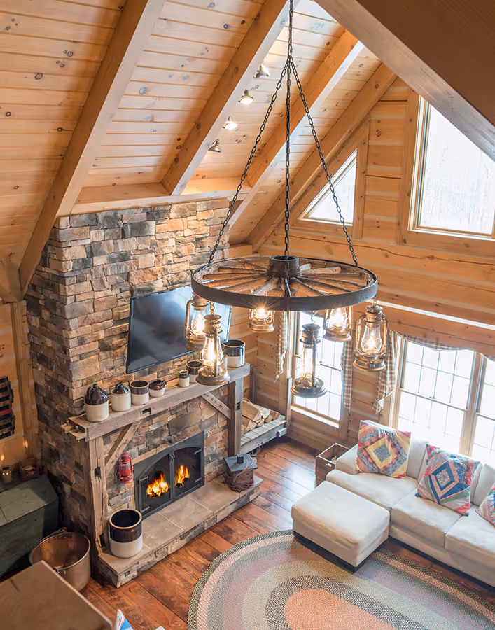 Conaway Log Home - Fireplace