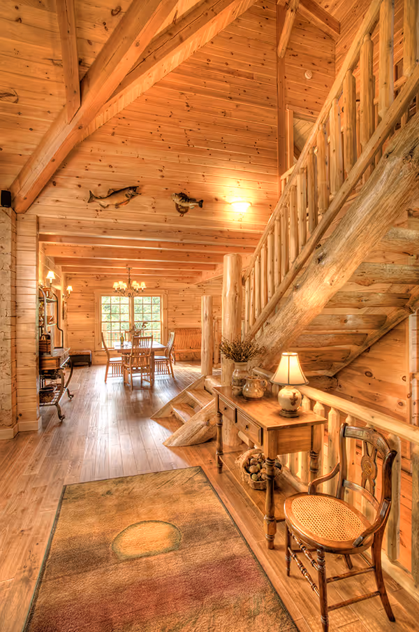 Custom Log Home - Stairs