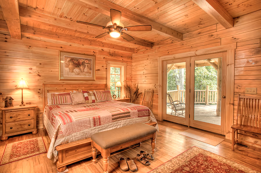 Custom Log Home - Bedroom