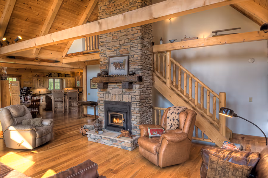 Mann Log Home - Living Room