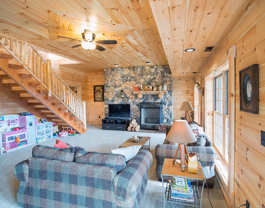 Custom Log Home - Basement