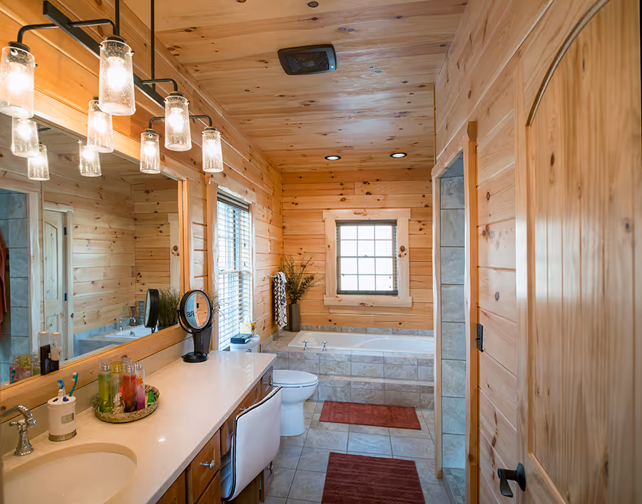 Custom Log Home - Bathroom