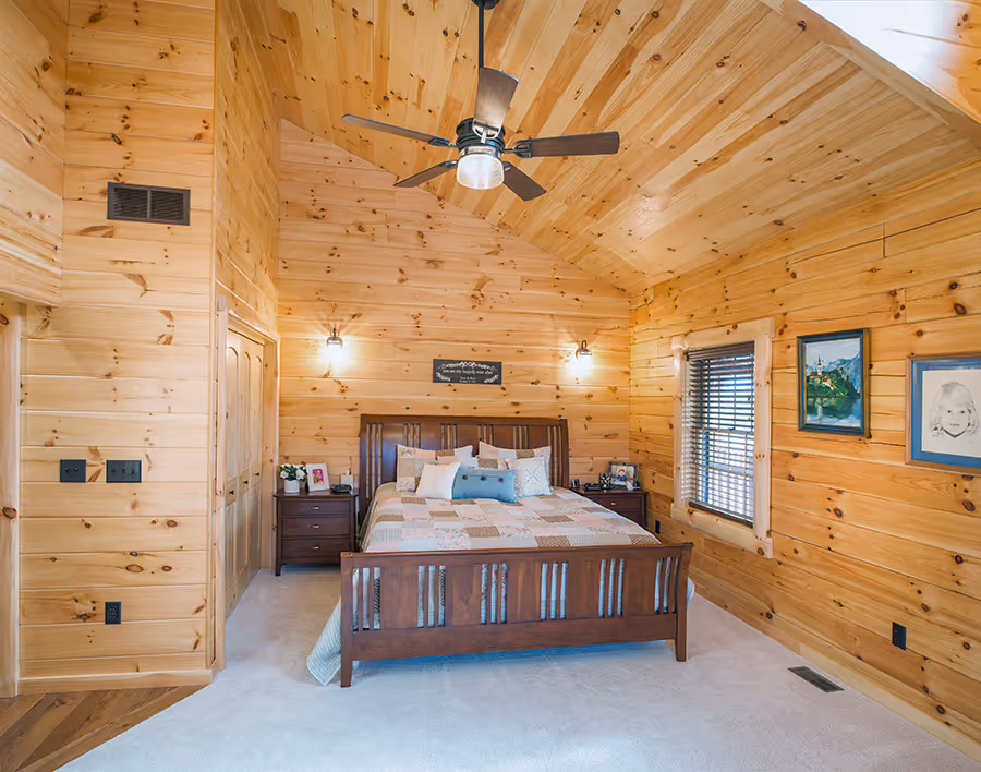 Custom Log Home - Bedroom