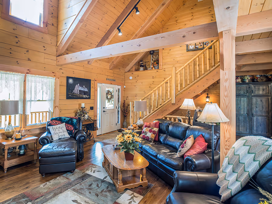 Stoker Log Home - Living Room