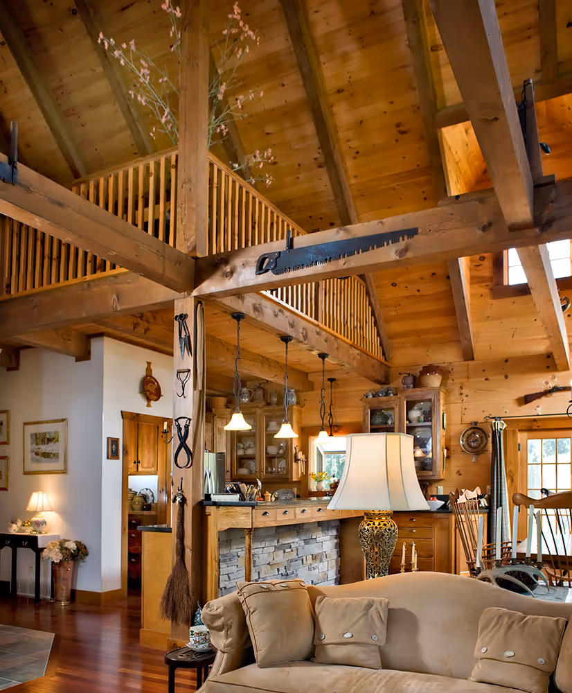 Clendenen Log Home - Living Room and Loft
