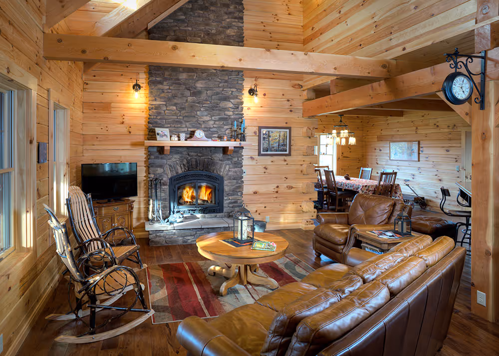 Loudonville Log Home - Living Room