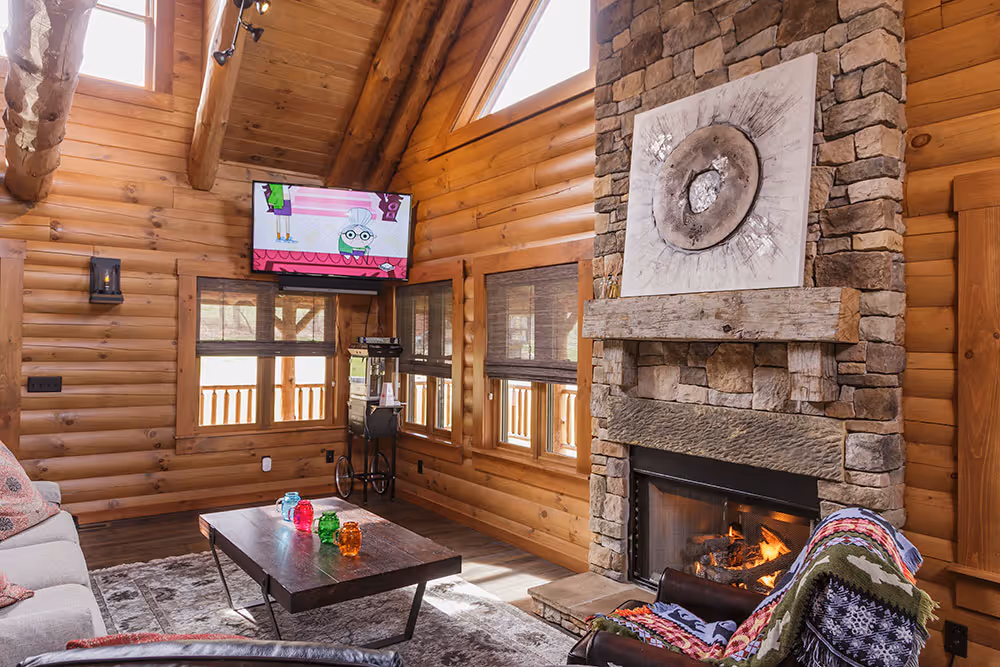 Nero Log Home - Living Room