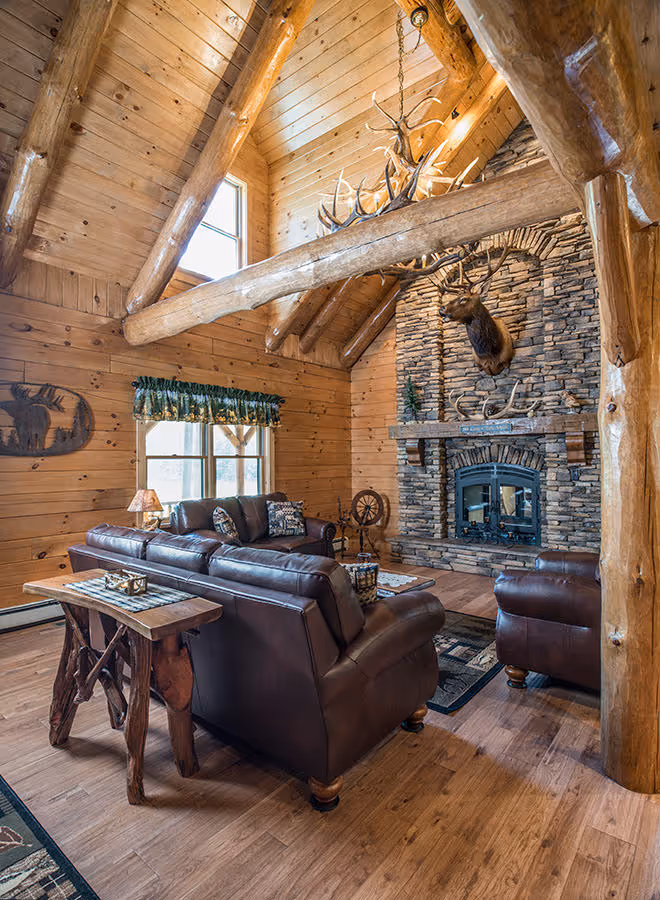 Liszka Log Home - Living Room