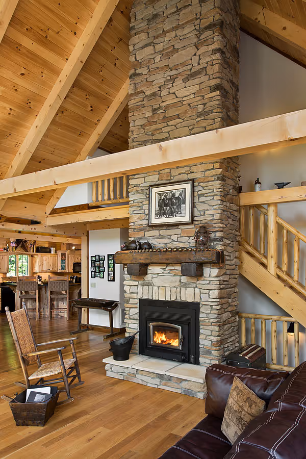 Mann Log Home - Fireplace
