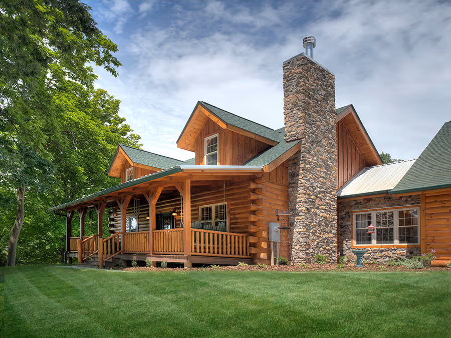 Thimmes Log Home - Exterior Chimney