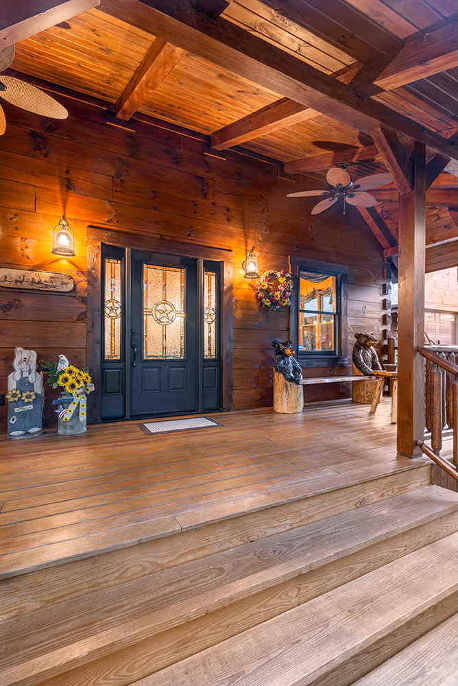 Wilson Log Home - Exterior Front Porch