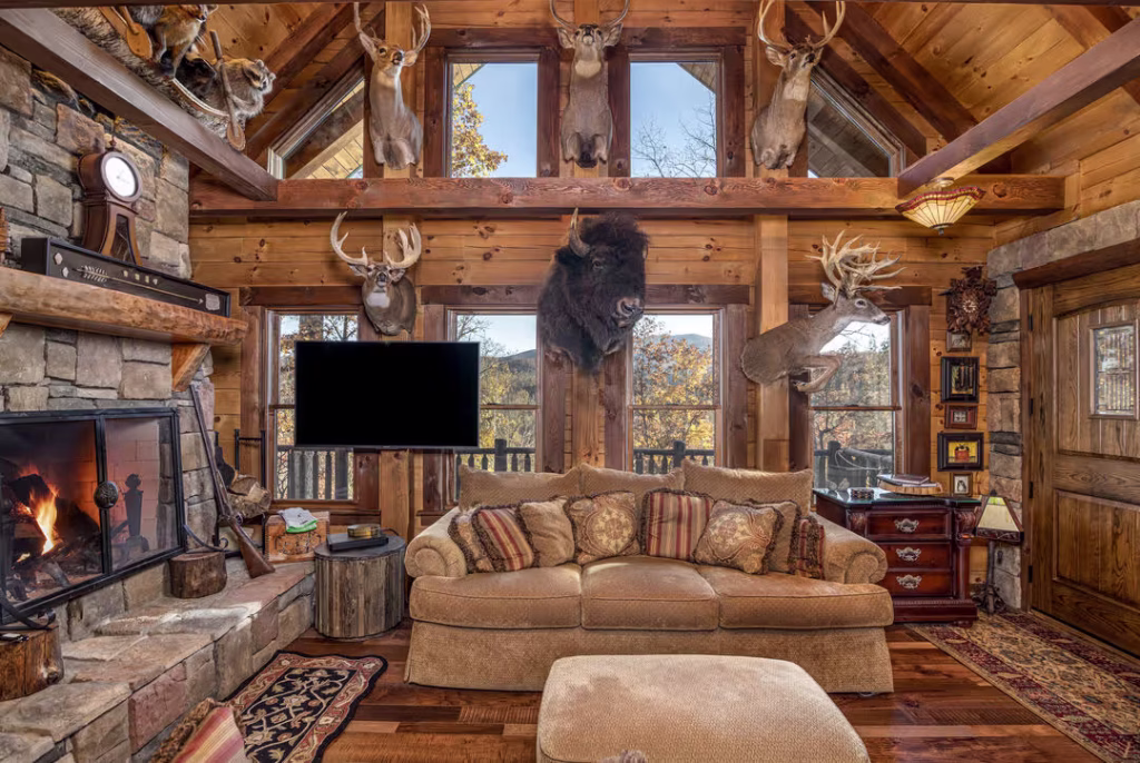 Covington Log Home - Living Room