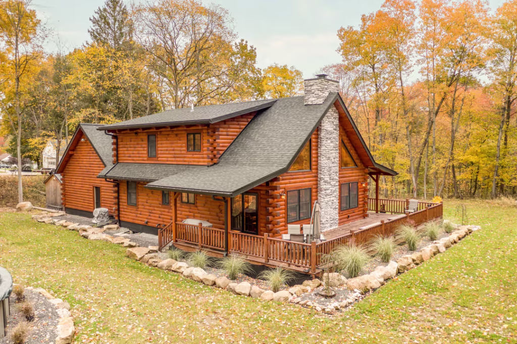 DeAngelo Log Home - Exterior Back Yard
