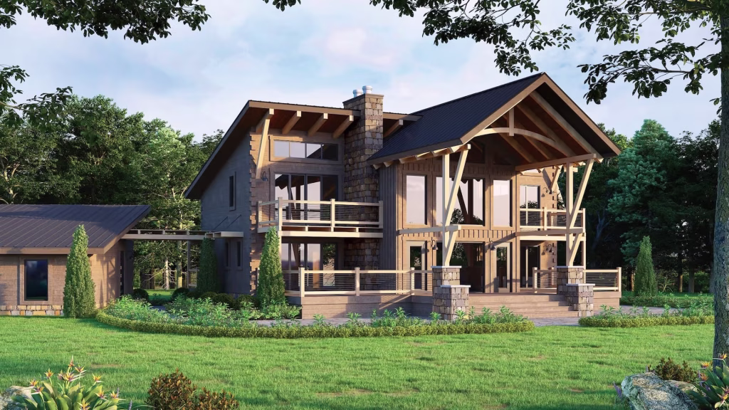 Estes Park model home and floor plan by Hochstetler Log Homes & Timber