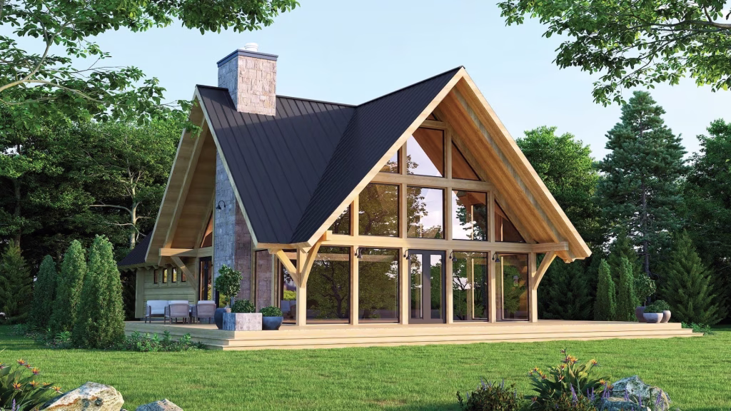 BigBear model home and floor plan by Hochstetler Log Homes & Timber